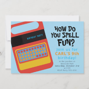 Invitation Conception de la partie de jeux d'orthographe et d