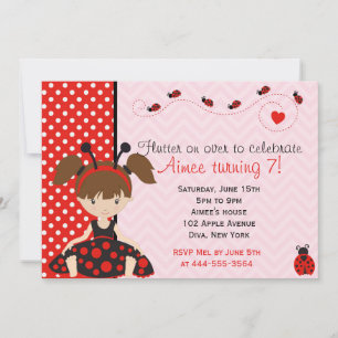 Invitation Conception de la petite fille de Cute Ladybird Lad