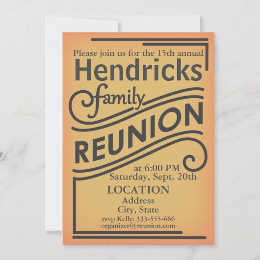 Invitation Conception de la Réunion de famille (Devant)