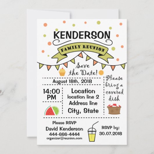 Invitation Conception de la Réunion de famille (Devant)