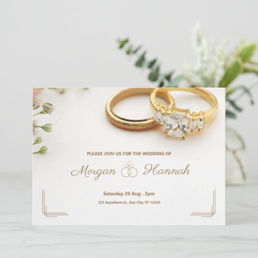 Invitation Conception de l'anneau mariage pour l'invitation d (Debout devant)