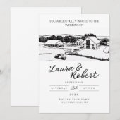 Invitation Conception de lieu personnalisé Ferme Valley View  (Devant / Derrière)