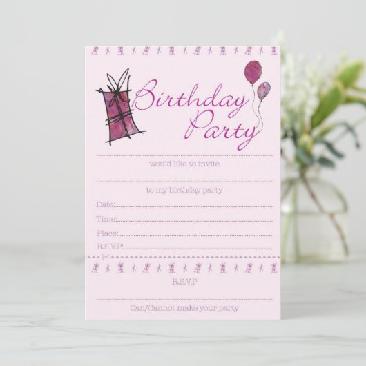 Invitation Conception de l'invitation de fête d'anniversaire (Debout devant)