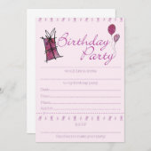 Invitation Conception de l'invitation de fête d'anniversaire (Devant / Derrière)