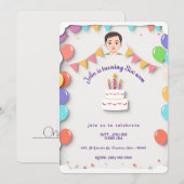 Invitation Conception de l'invitation de fête d'anniversaire  (Devant / Derrière)