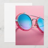 Invitation Conception de lunettes de soleil à thème, rose coo (Devant / Derrière)