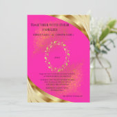 Invitation Conception de luxe sur fond rose tendre (Debout devant)