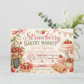 Invitation Conception de marché de boulangerie aux fraises (Debout devant)