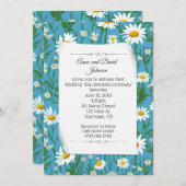 Invitation Conception de marguerite blanche pour le renouvell (Devant / Derrière)