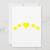 Invitation Conception de mariage à coeurs jaunes (Dos)