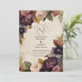 Invitation Conception de Mariage de automne botanique Vintage (Debout devant)