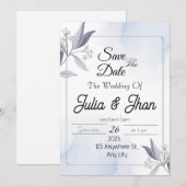 Invitation Conception de mariage élégante (Devant / Derrière)