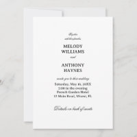 Conception de mariage élégante et minimaliste