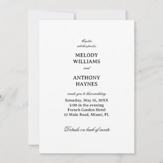 Invitation Conception de mariage élégante et minimaliste