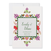 Conception de mariage et de dos florale folkloriqu