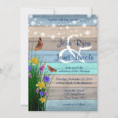 Invitation Conception de Mariage Fleur sauvage en bois (Devant)