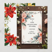 Invitation 🌿 Conception de mariage floral élégant 🌿 (Devant / Derrière)