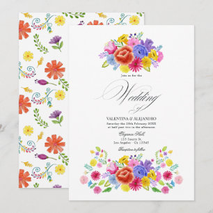Invitation Conception de mariage florale aquarelle vibrante F