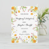 Invitation Conception de mariage florale rustique personnalis (Debout devant)