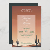 Invitation Conception de mariage moderne dans le désert – Cou (Devant / Derrière)