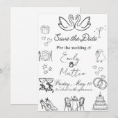 Invitation Conception de mariage simple (Devant / Derrière)