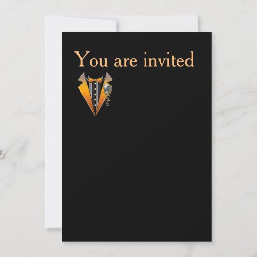 Invitation Conception de mariage Steampunk en smoking (Dos)