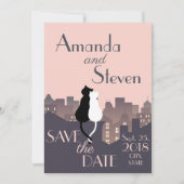 Invitation Conception de mariage sur le thème du chat (Devant)