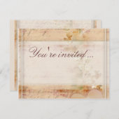 Invitation Conception de mariage vintage rétro (Devant / Derrière)