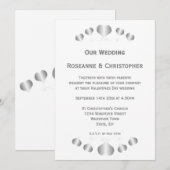 Invitation Conception de mariages à cœurs d'argent (Devant / Derrière)