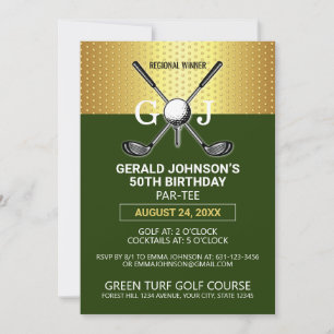 Invitation Conception de monogramme de golf minimaliste éléga