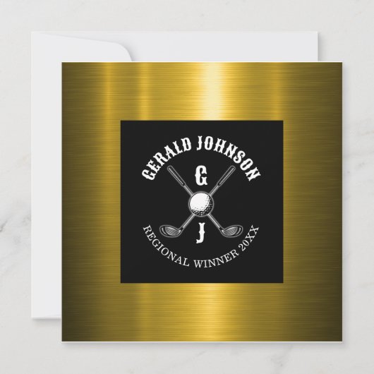 Invitation Conception de monogramme de golf personnalisé élég (Devant)