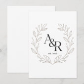 Invitation Conception de monogramme de mariage luxueux minima (Devant / Derrière)