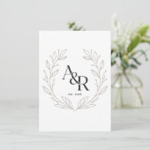 Invitation Conception de monogramme de mariage luxueux minima (Debout devant)