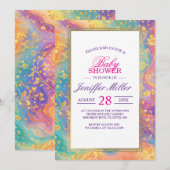 Invitation Conception de monogramme floral abstrait moderne p (Devant / Derrière)