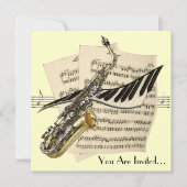 Invitation Conception de musique saxophone (Devant)