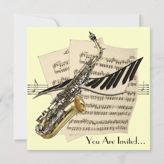 Invitation Conception de musique saxophone (Devant)