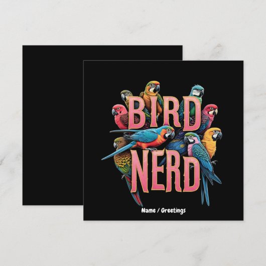 Invitation Conception de nerd d'oiseau drôle pour les observa (Devant / Derrière)