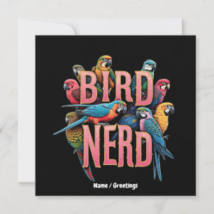 Invitation Conception de nerd d'oiseau drôle pour les observa