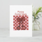 Invitation Conception de nœud et d'ornements de Noël rétro jo (Debout devant)