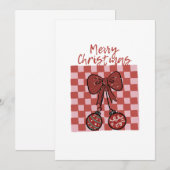 Invitation Conception de nœud et d'ornements de Noël rétro jo (Devant / Derrière)