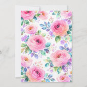 Invitation Conception de nom personnalisé florale boho lever  (Dos)
