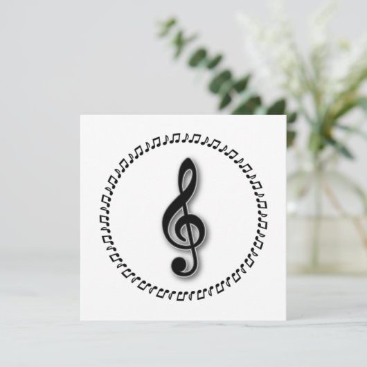 Invitation Conception de notes de musique Treble Clef (Debout devant)