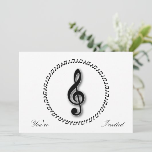 Invitation Conception de notes de musique Treble Clef (Debout devant)