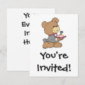 Invitation conception de nounours porteur de bague ou de prop (Devant / Derrière)