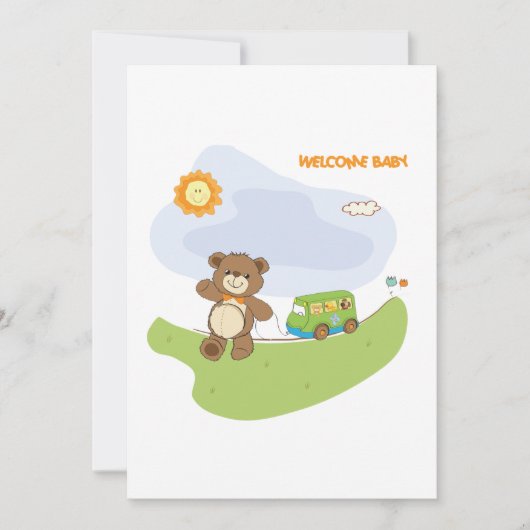 Invitation Conception de nurserie pour bébé Teddy Bear Welcom (Devant)