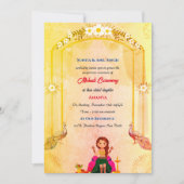 Invitation Conception de paon pour la cérémonie du mehndi de  (Devant)
