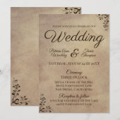 Invitation Conception de parchemin rustique élégant en roulea (Devant / Derrière)