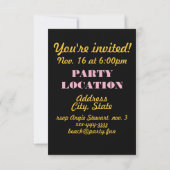 Invitation Conception de partie de plage (Dos)