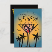 Invitation Conception de partie de plage (Devant / Derrière)