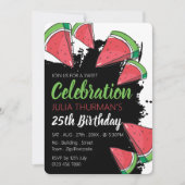 Invitation Conception de pastèque, fête douce Anniversaire (Devant)